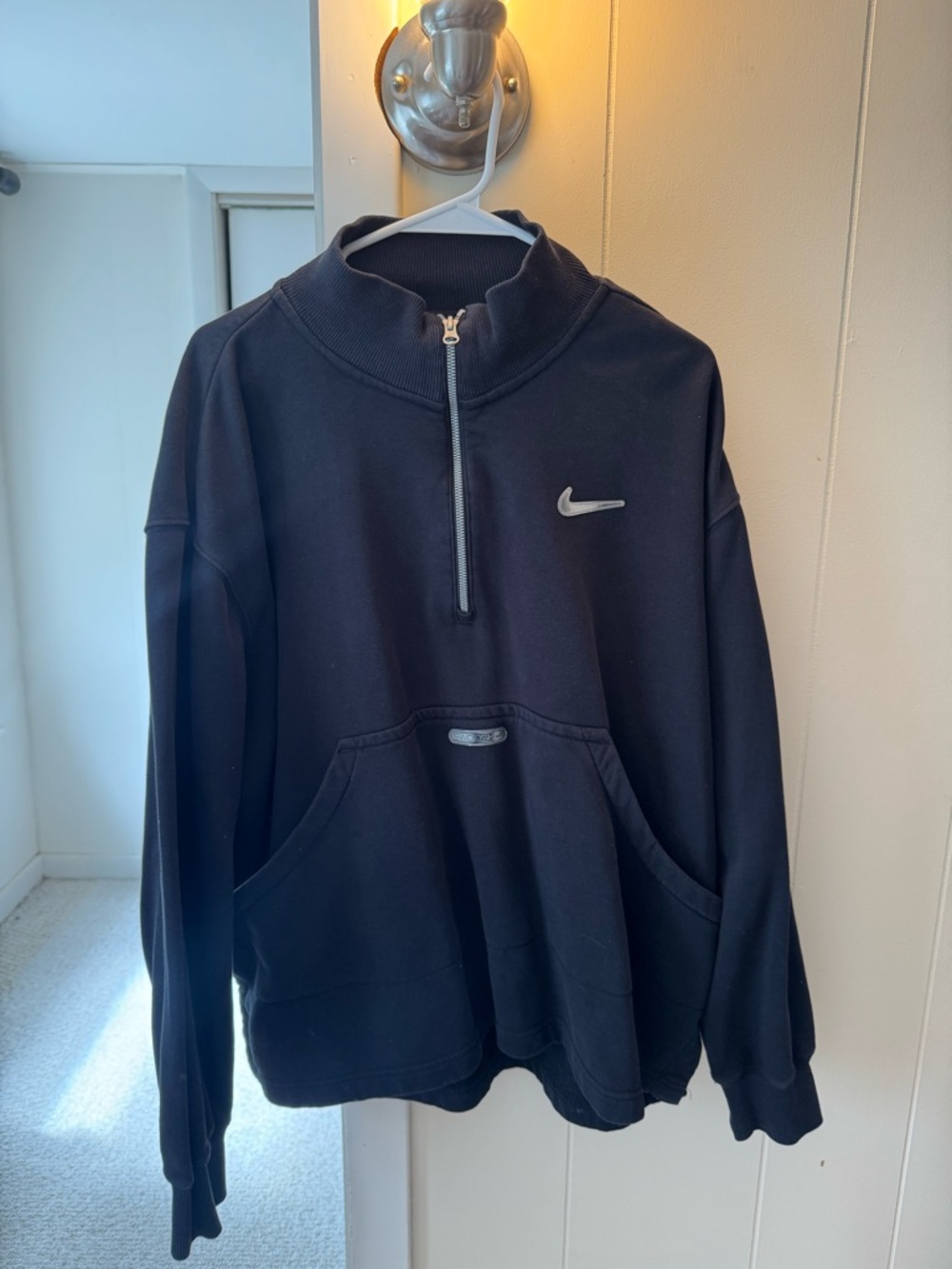 Nike Black Half-Zip Pullover with Swoosh